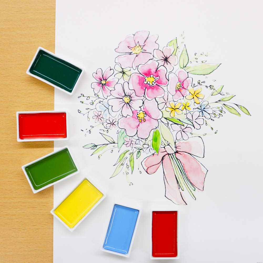 Kuretake Gansai Tambi packaging with gift-ready eco-friendly washi overlay.