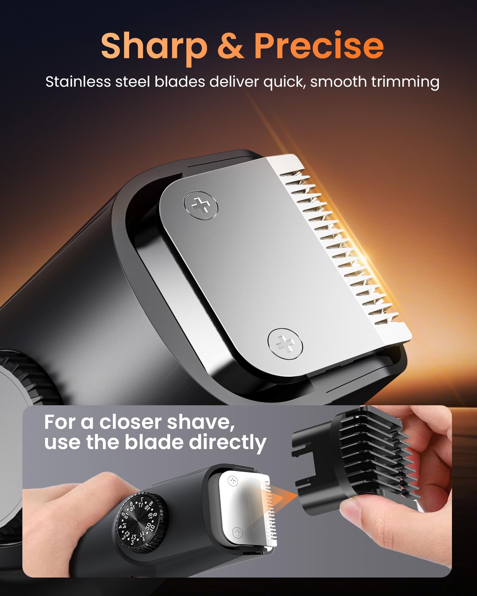kurtmark vacuum beard trimmer usb-c recharge for quick top-ups