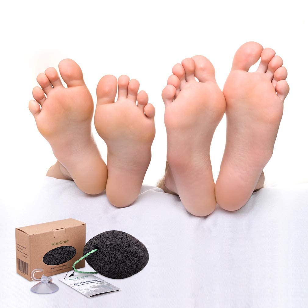 KuuCare lava pumice stone scraping dry skin on heel