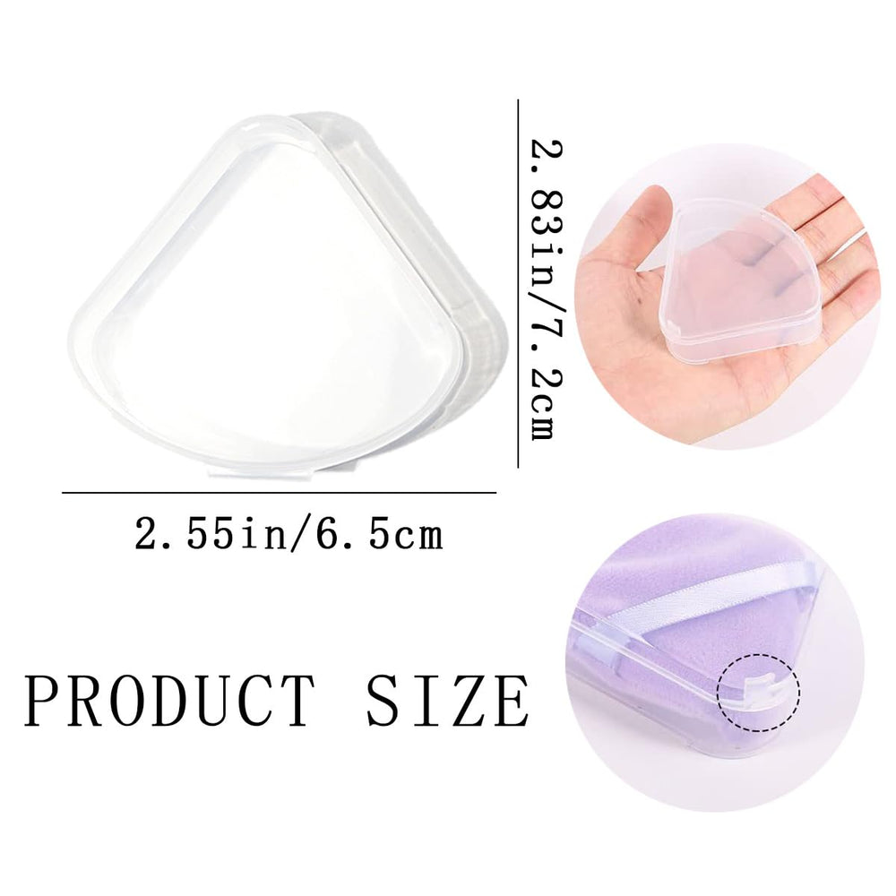 KuuGuu transparent puff box with sealed lid for dust-free cosmetics storage on the go.