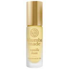 Kuumba Made Vanilla Bean Fragrance Oil bottle highlights long-lasting warm vanilla fragrance.