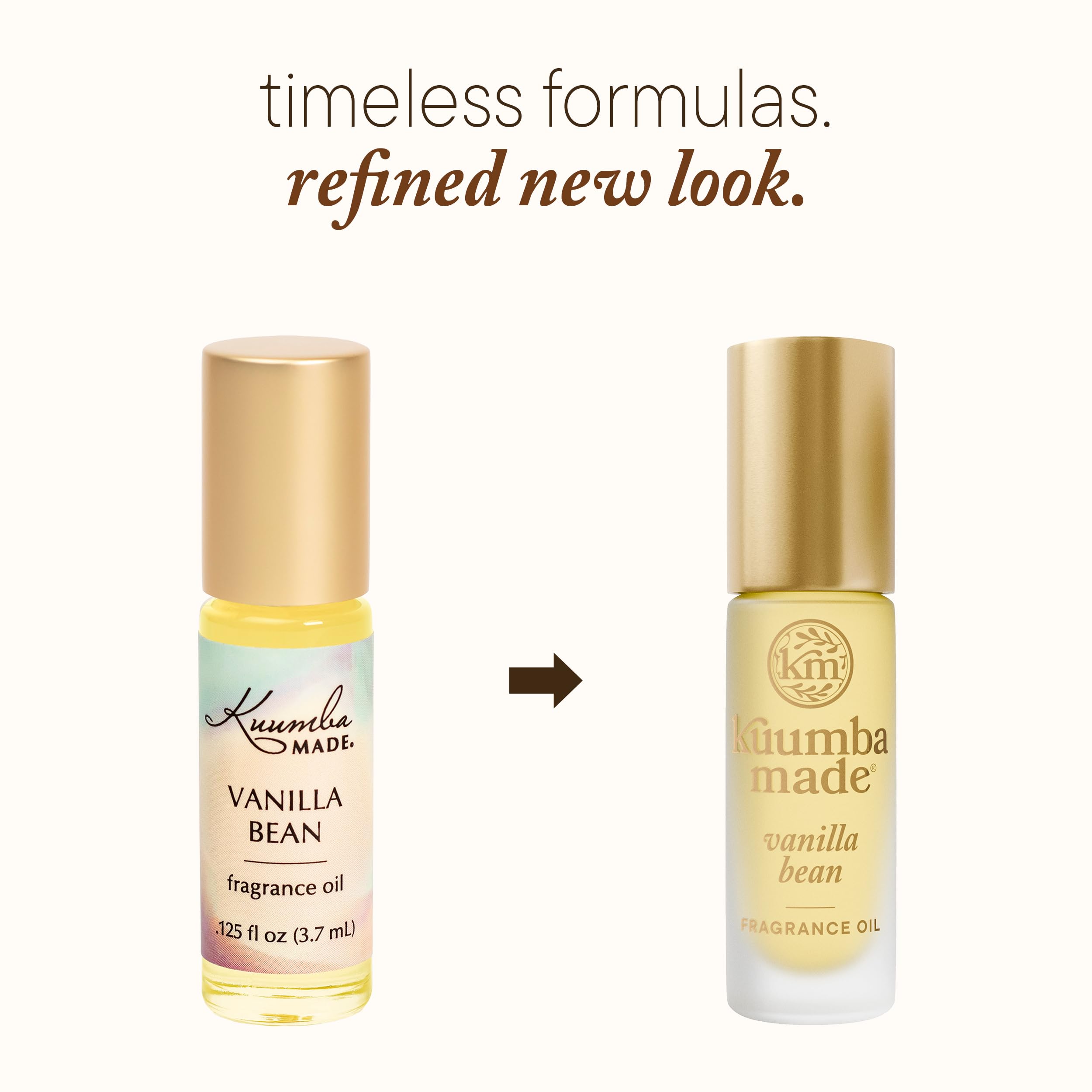 Kuumba Made Vanilla Bean roller shows convenient roll-on for on-the-go touch-ups.