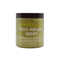 Kuza hemp hair treatment bottle close-up shows nourishing oils for scalp health.