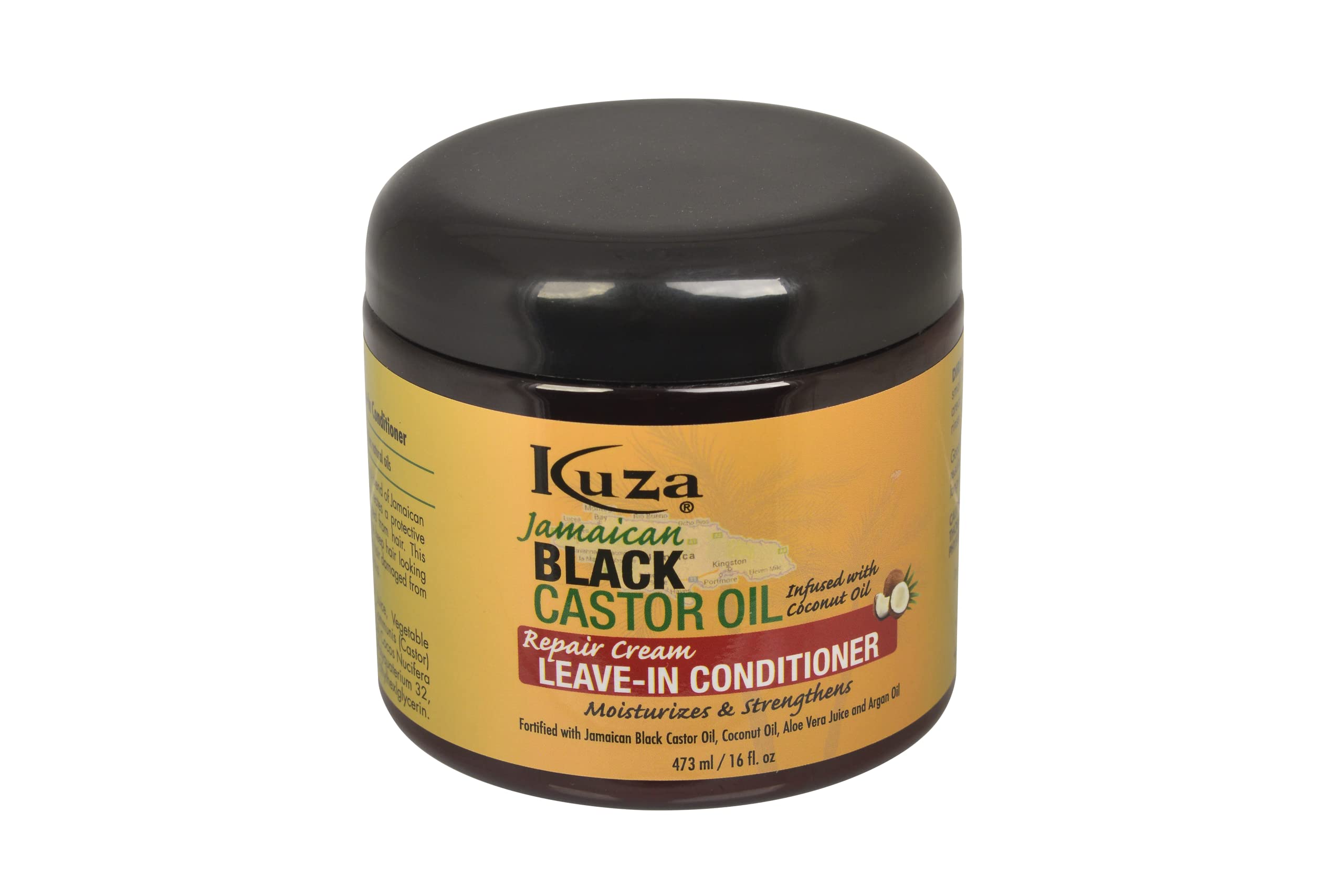 Kuza leave-in conditioner bottle front view, hydrating all hair types