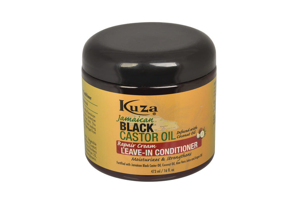 Kuza leave-in conditioner bottle front view, hydrating all hair types