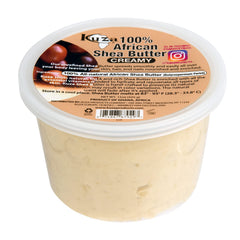 Kuza shea butter borututu jar front highlights creamy texture for skin and hair care.