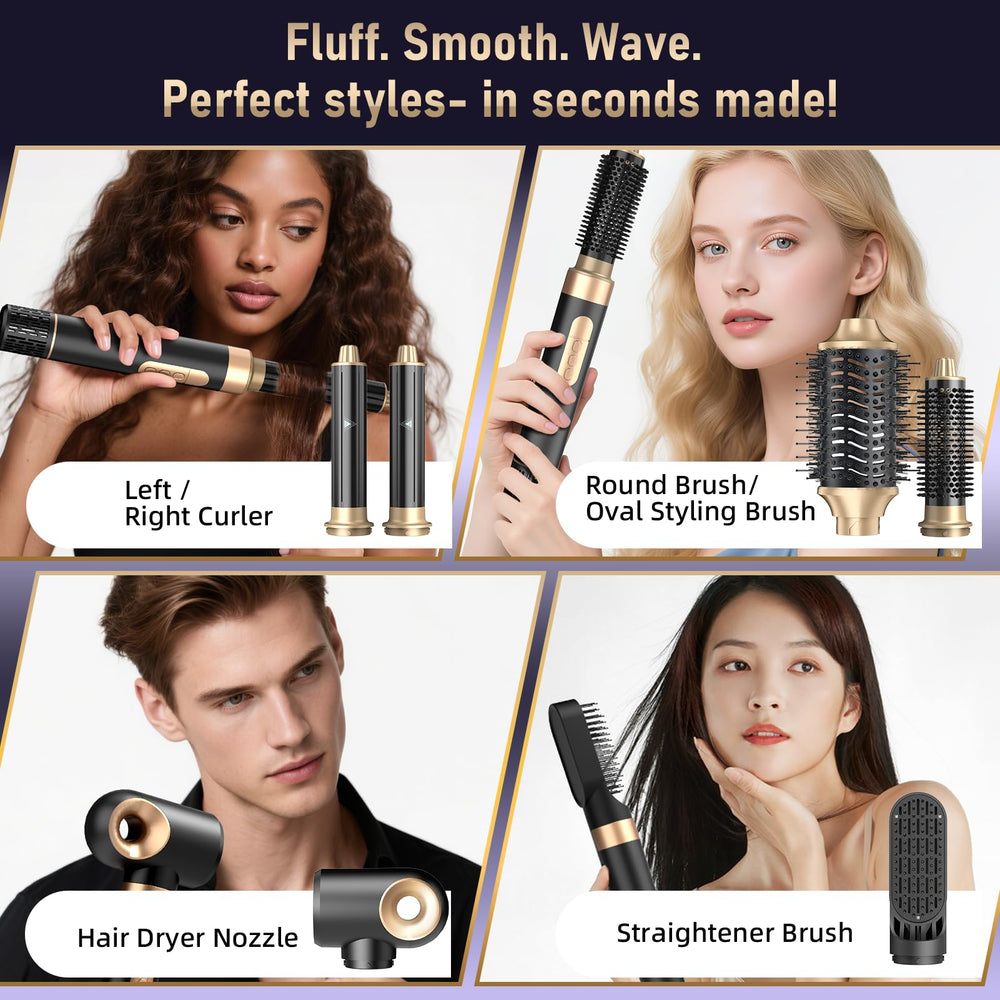 Kveiroa ceramic knot-free brush head provides smooth detangling and even heat