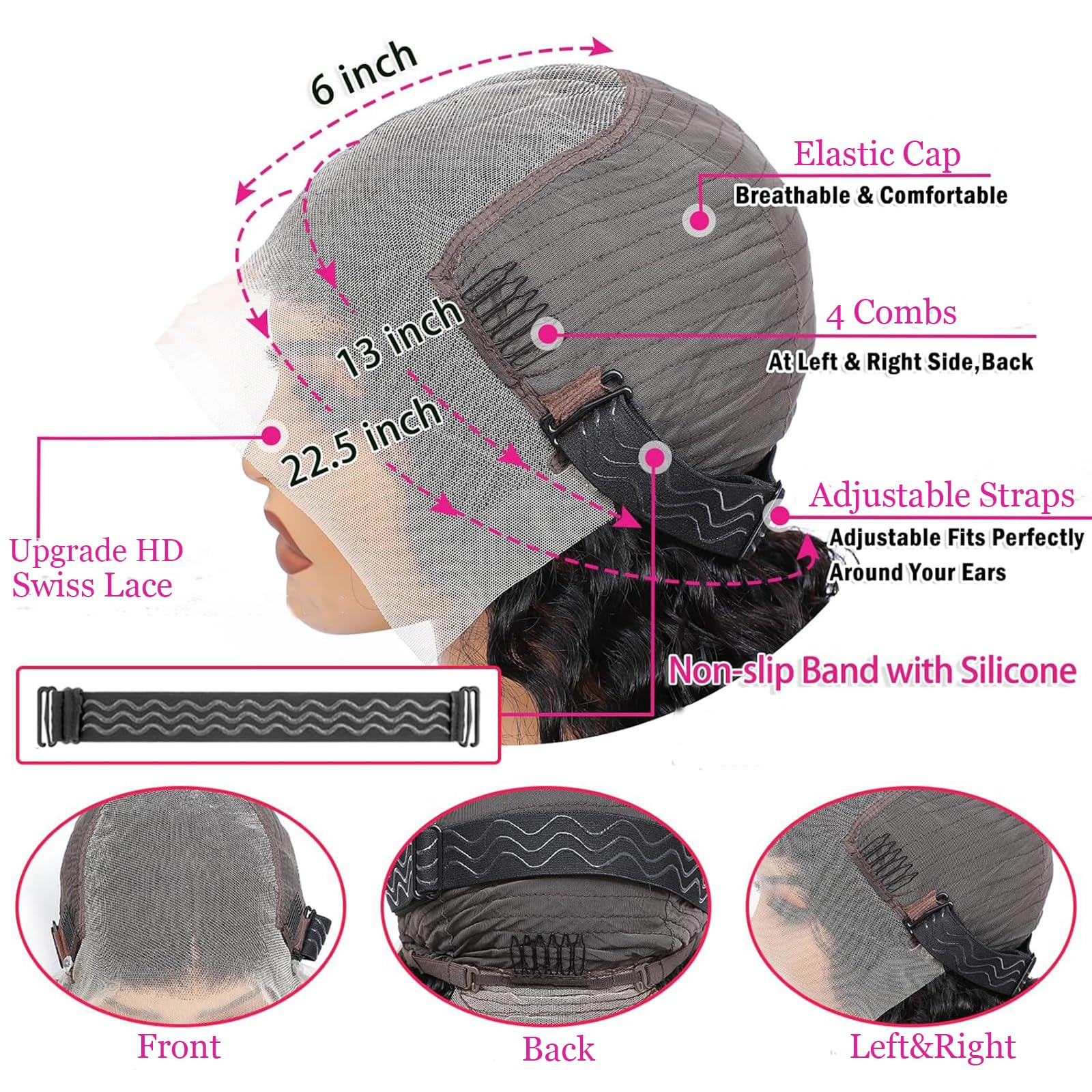 KVFCT HD Swiss lace provides invisible knot lines and breathability