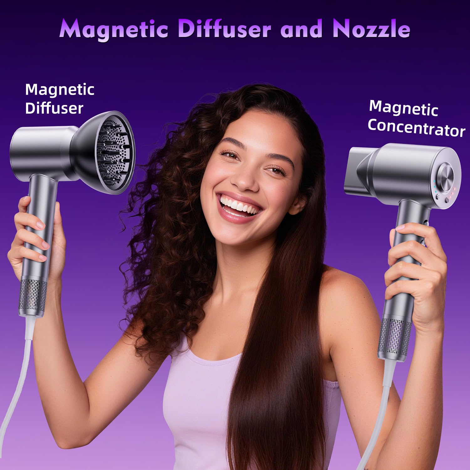 KVINEEN hair dryer frost-gray finish complements modern bathrooms while delivering powerful, quiet performance.