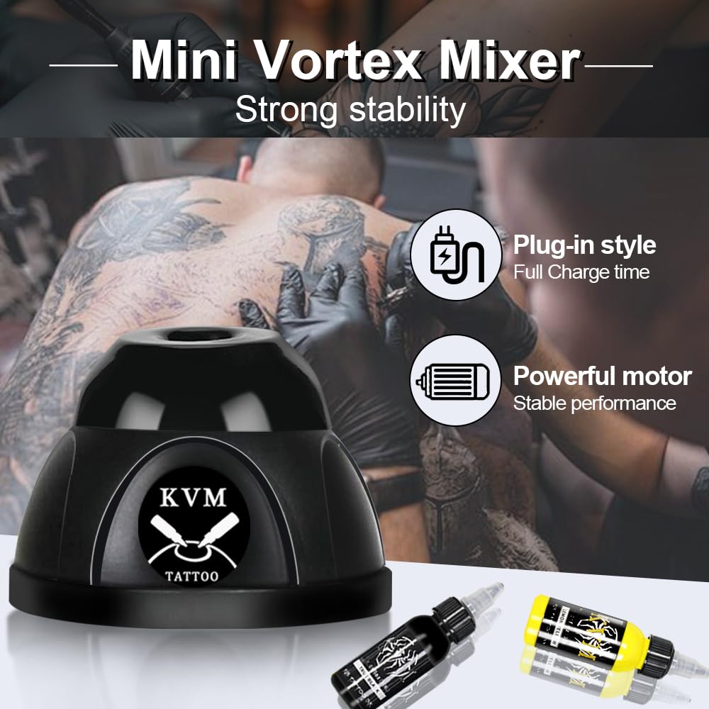 KVM Mini Vortex Mixer non-slip base stabilizes during operation.