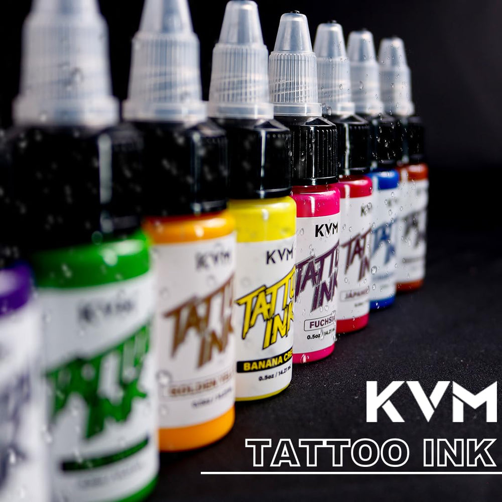 KVM Tattoo Ink patch-test reminder emphasizes safety before use for skin compatibility