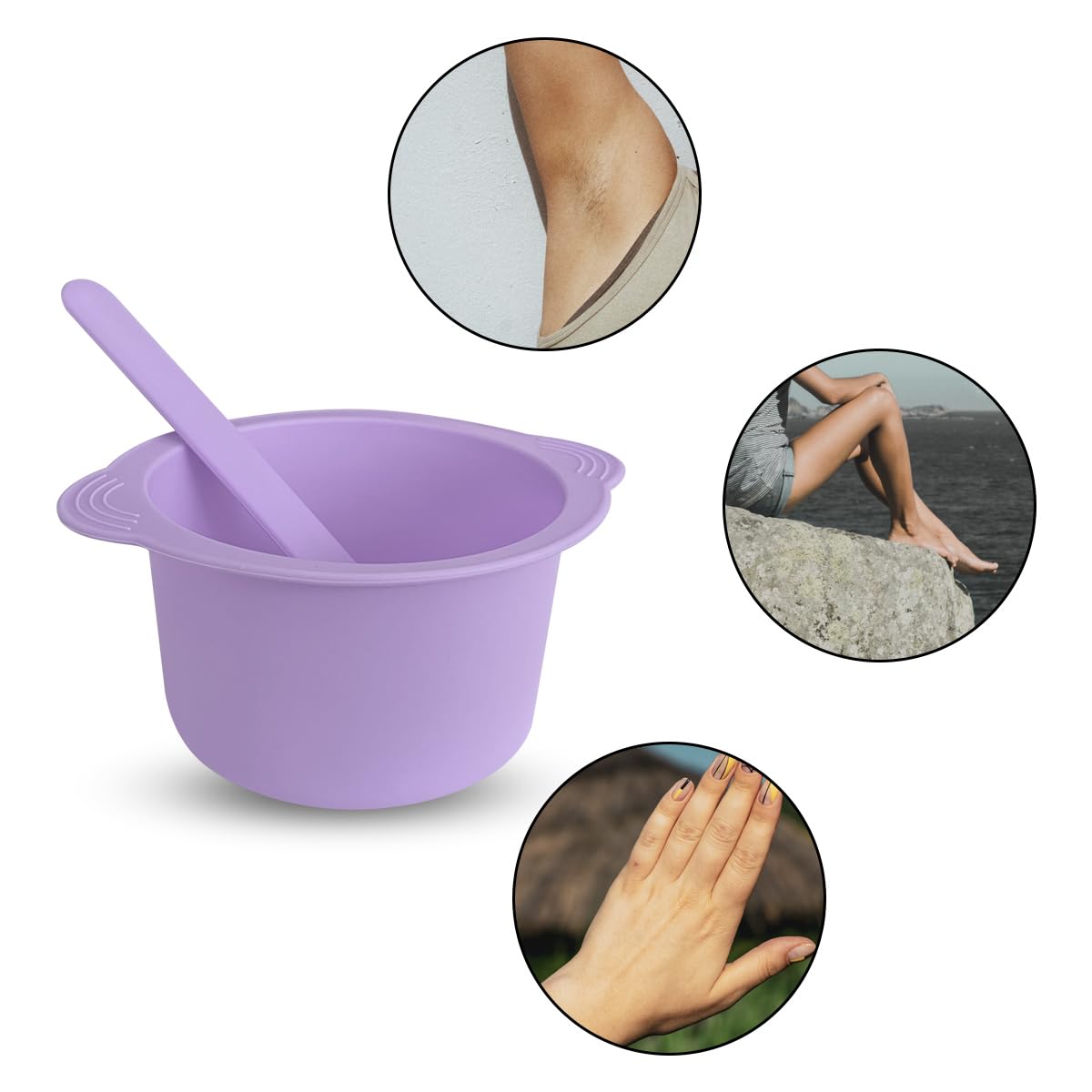 KVZVK contenido-set-wax: incluido bol y espátula para depilación en casa.