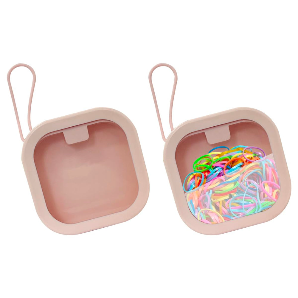 KVZVK hair tie organizer box front view, compact two-pack for travel and home storage