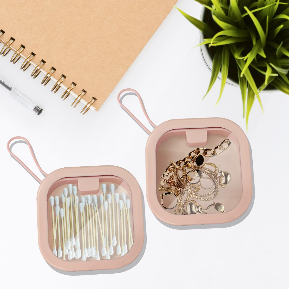 KVZVK small-items container storing jewelry, cotton swabs, and coins for tidy pockets