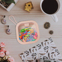 KVZVK travel storage box with silicone lanyard, keeps accessories secure on the go