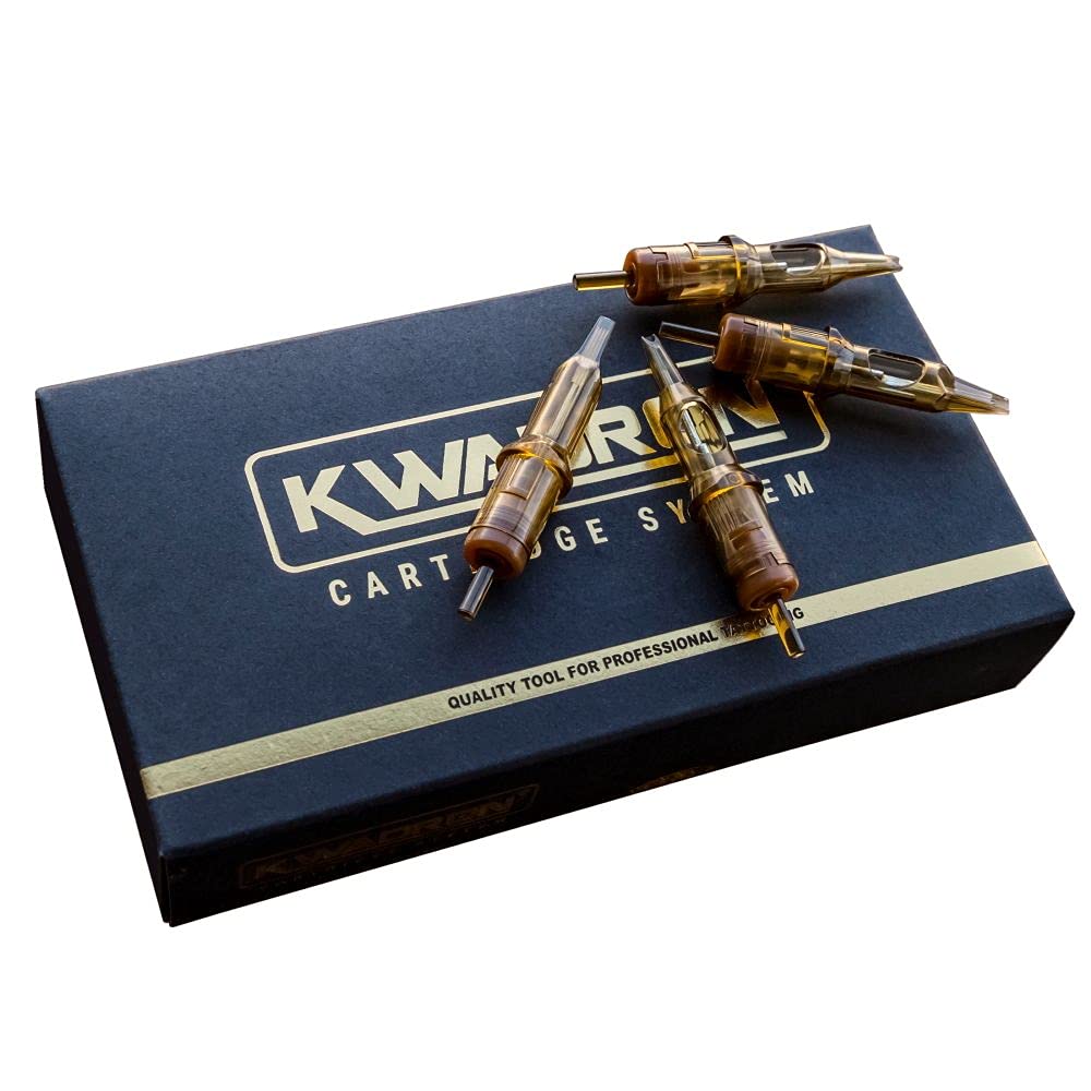 Kwadron round liner long taper cartridge with 35/5RLLT for precise lines.