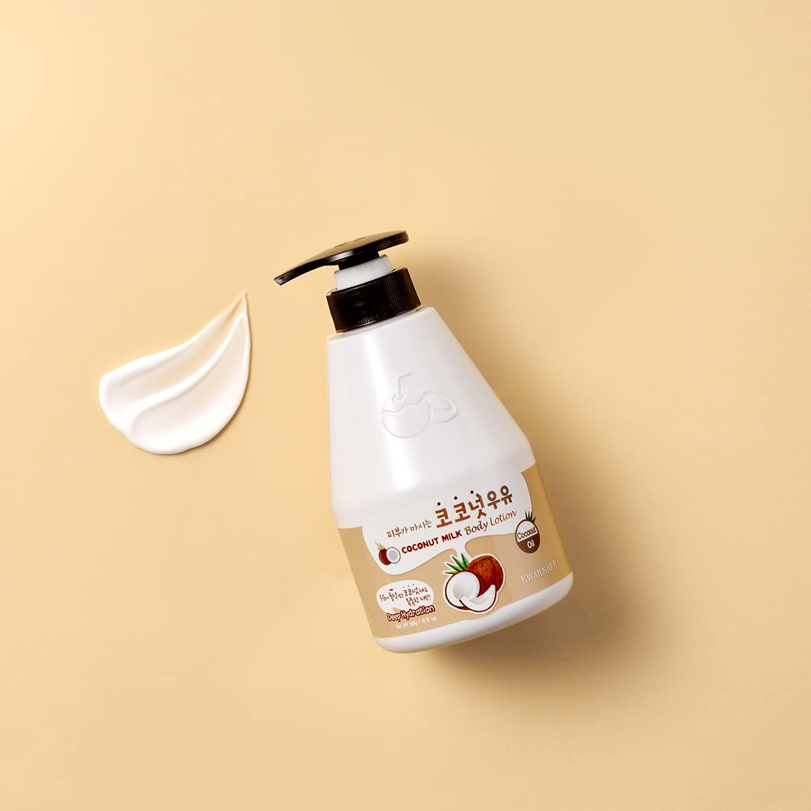 Kwailnara Coconut Milk Body Lotion ingredients panel featuring coconut oil and extracts