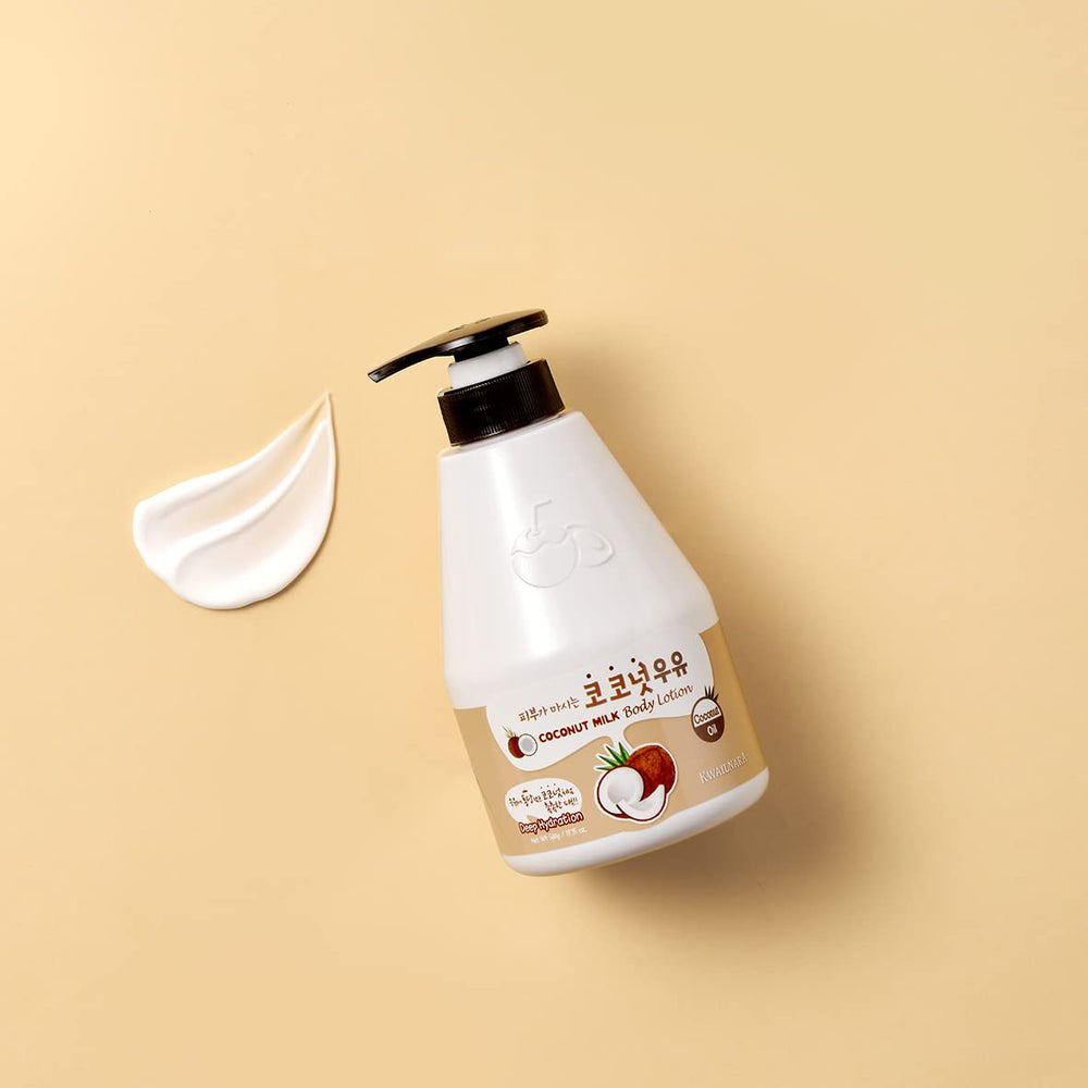 Kwailnara Coconut Milk Body Lotion ingredients panel featuring coconut oil and extracts