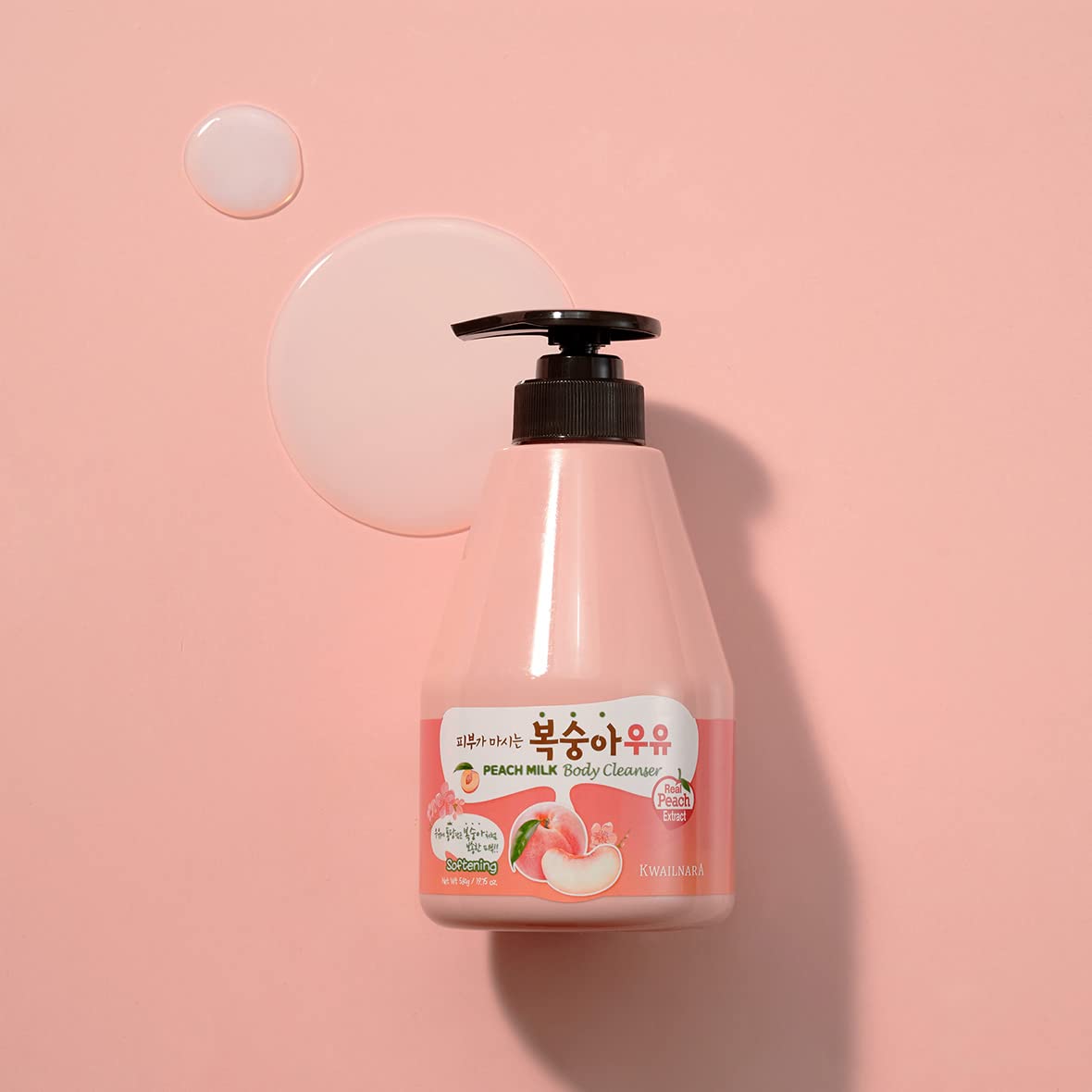 Kwailnara Peach Milk Body Wash creamy lather for soft skin.