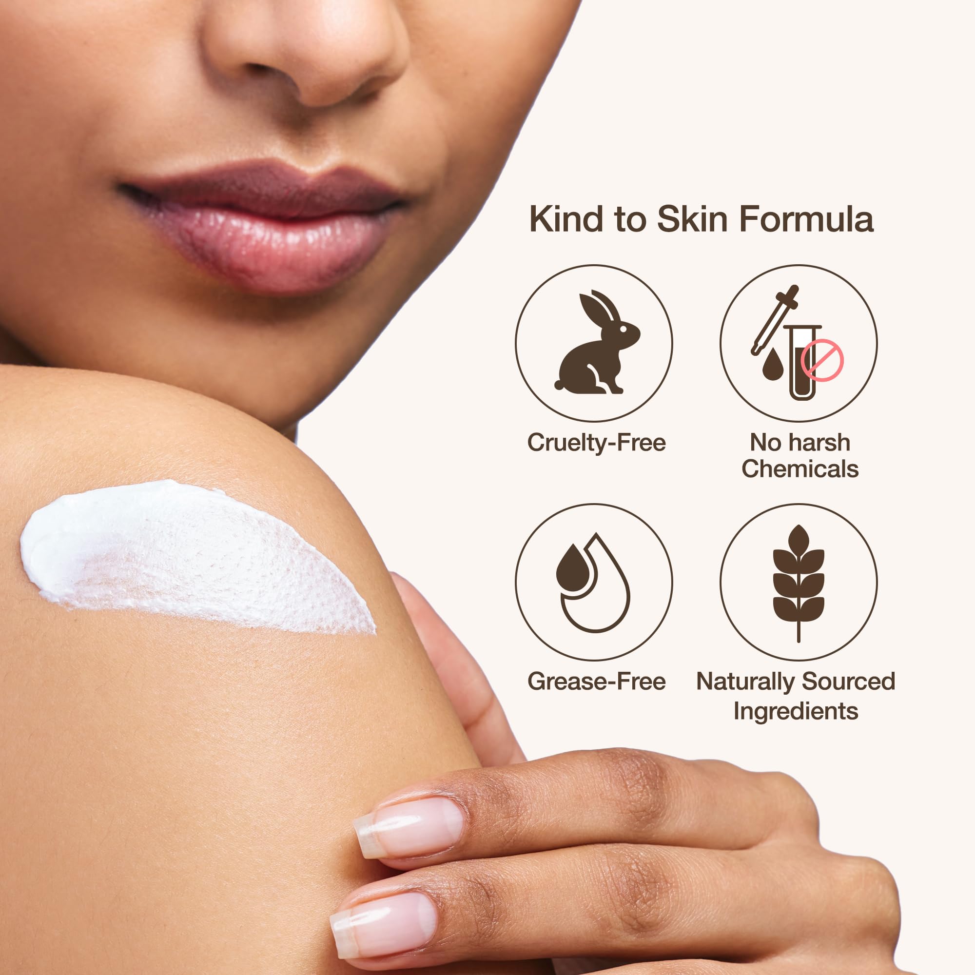Kwailnara Rice Milk Body Lotion applied to forearm demonstrates non-greasy feel