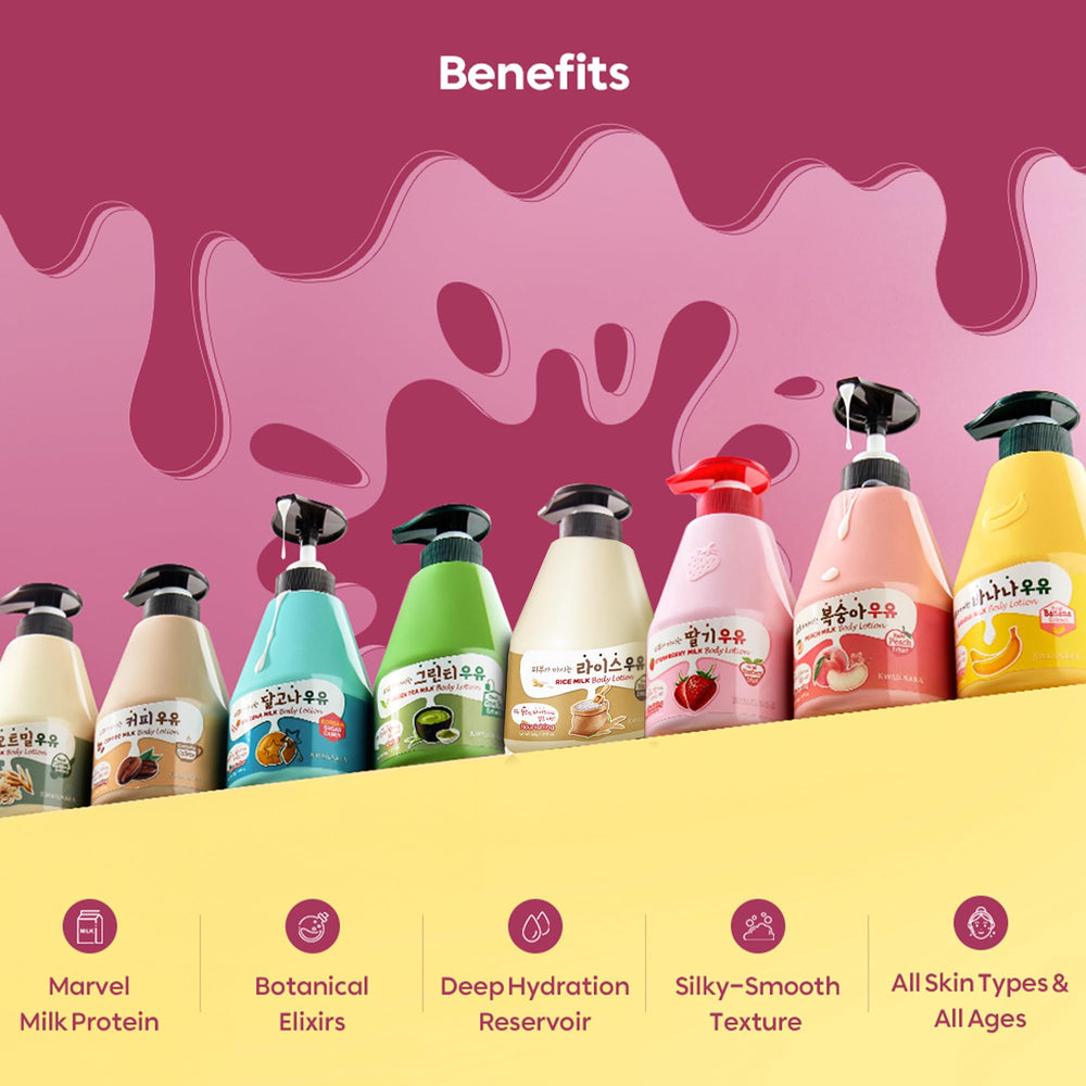 Kwailnara WELCOS Rice Milk Body Lotion with milk proteins supports elasticity