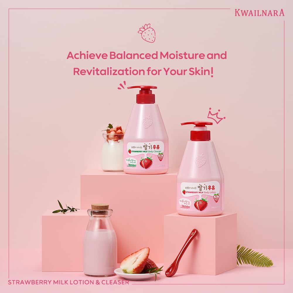 Kwailnara WELCOS Strawberry Milk Body Wash foam lather delivers gentle exfoliation and scent