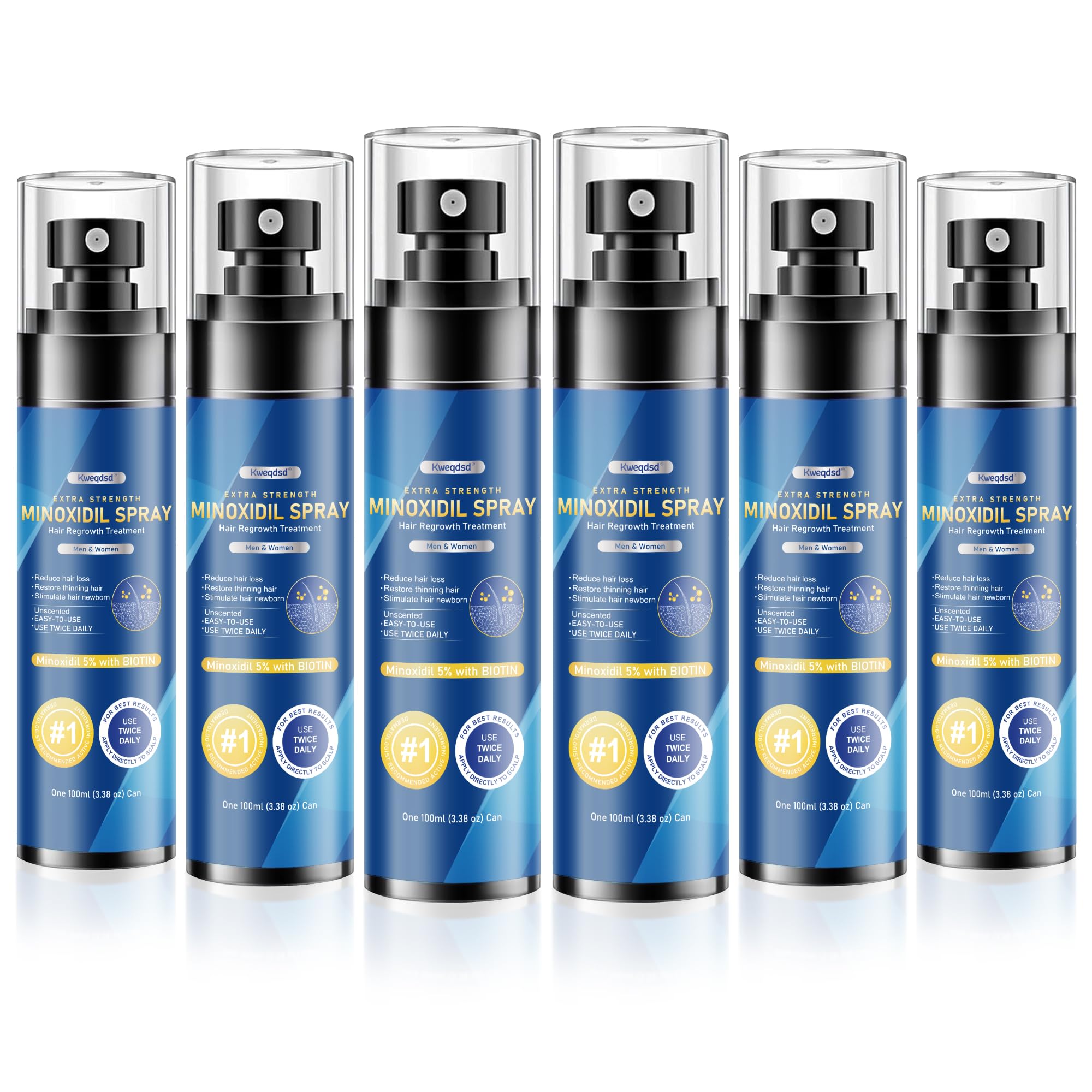 Kweqdsd 5% minoxidil spray bottle for thicker hair and beard growth.