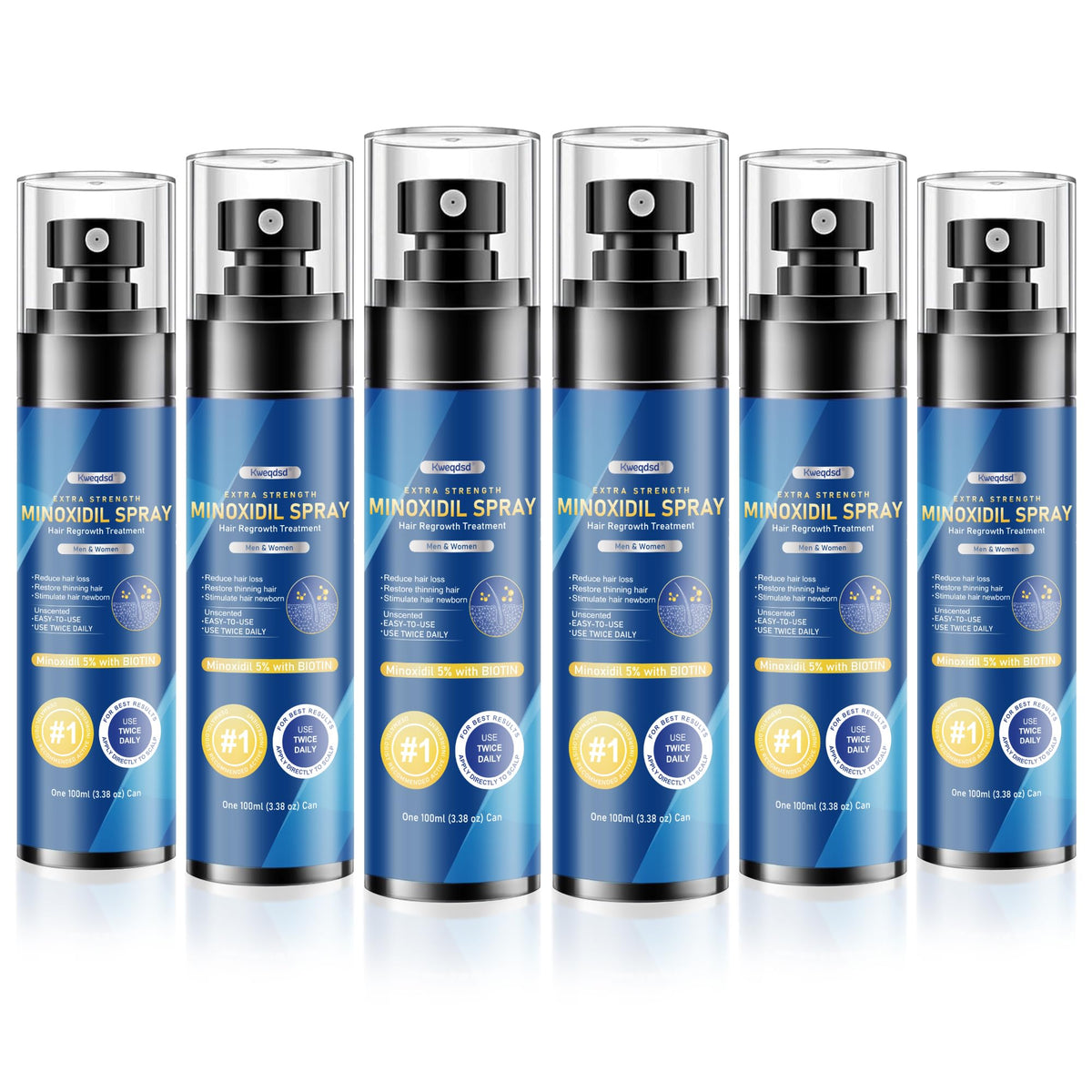 Kweqdsd 5% minoxidil spray bottle for thicker hair and beard growth.