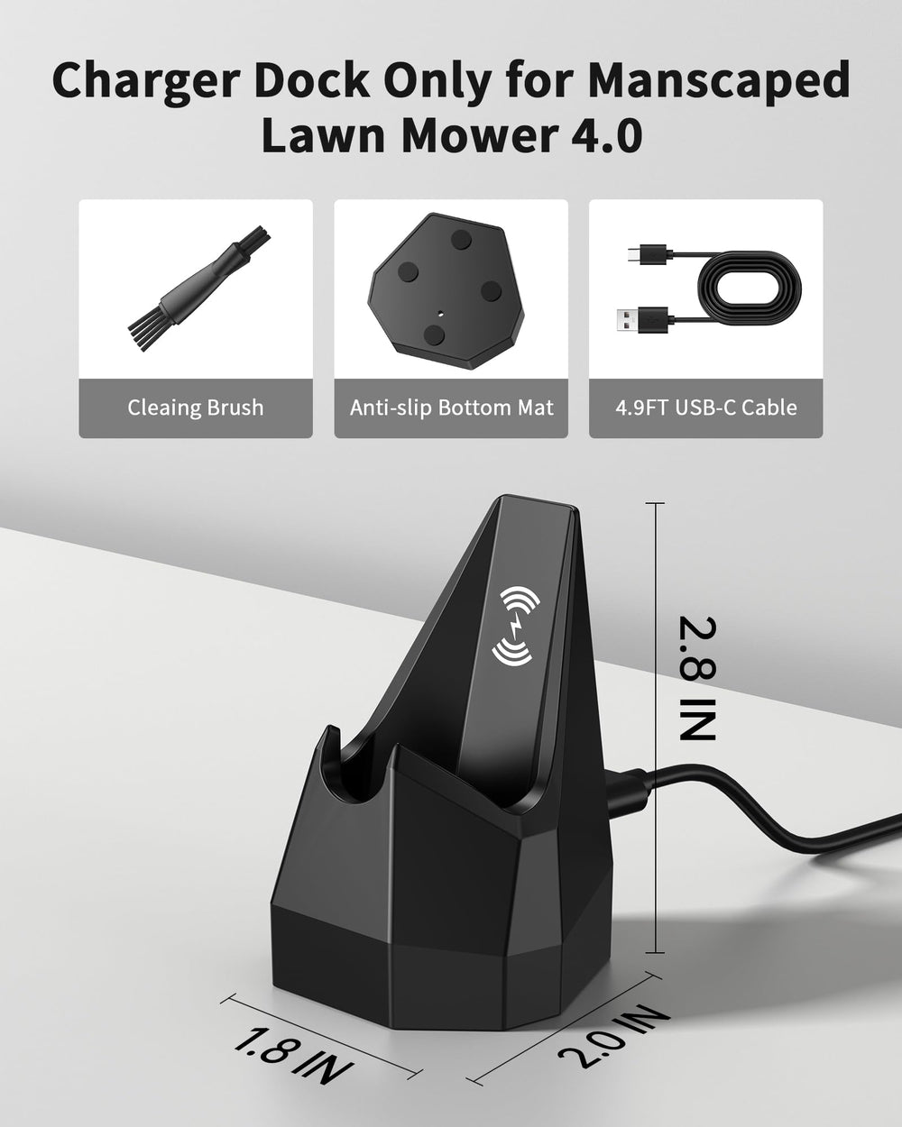 KWRNVO Manscaped 4.0 charger dock safety features and certifications.