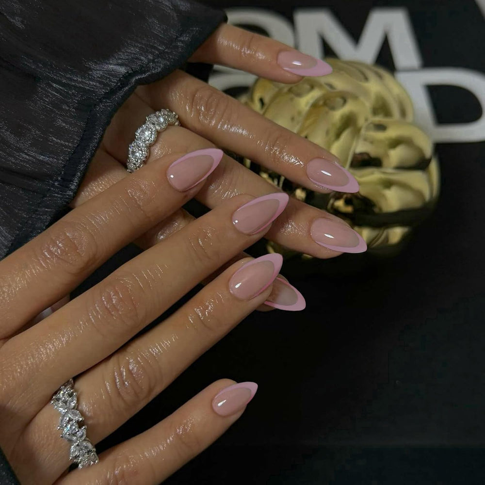 Application scene showing quick at-home manicure with KXAMELIE press-on nails