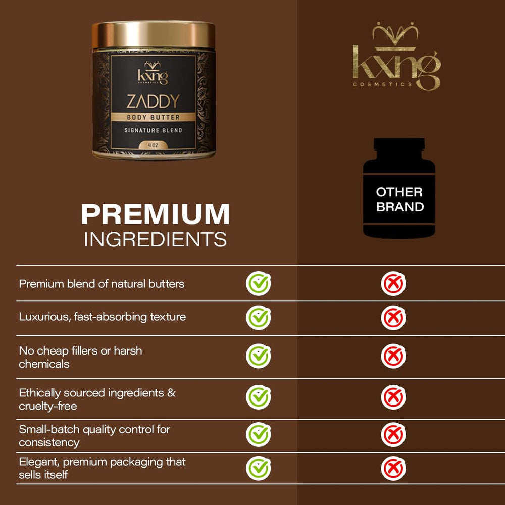 KXNG Cosmetics Organic Shea Body Butter is handmade in the USA.