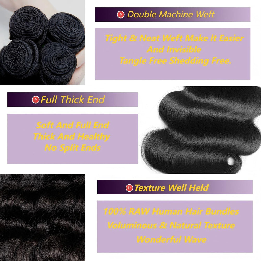 KXRO 12A body-wave bundles 18 inch deliver smooth texture for seamless wig density
