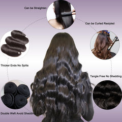 KXRO 12A body-wave bundles 20 inch offer natural shine and versatile styling options