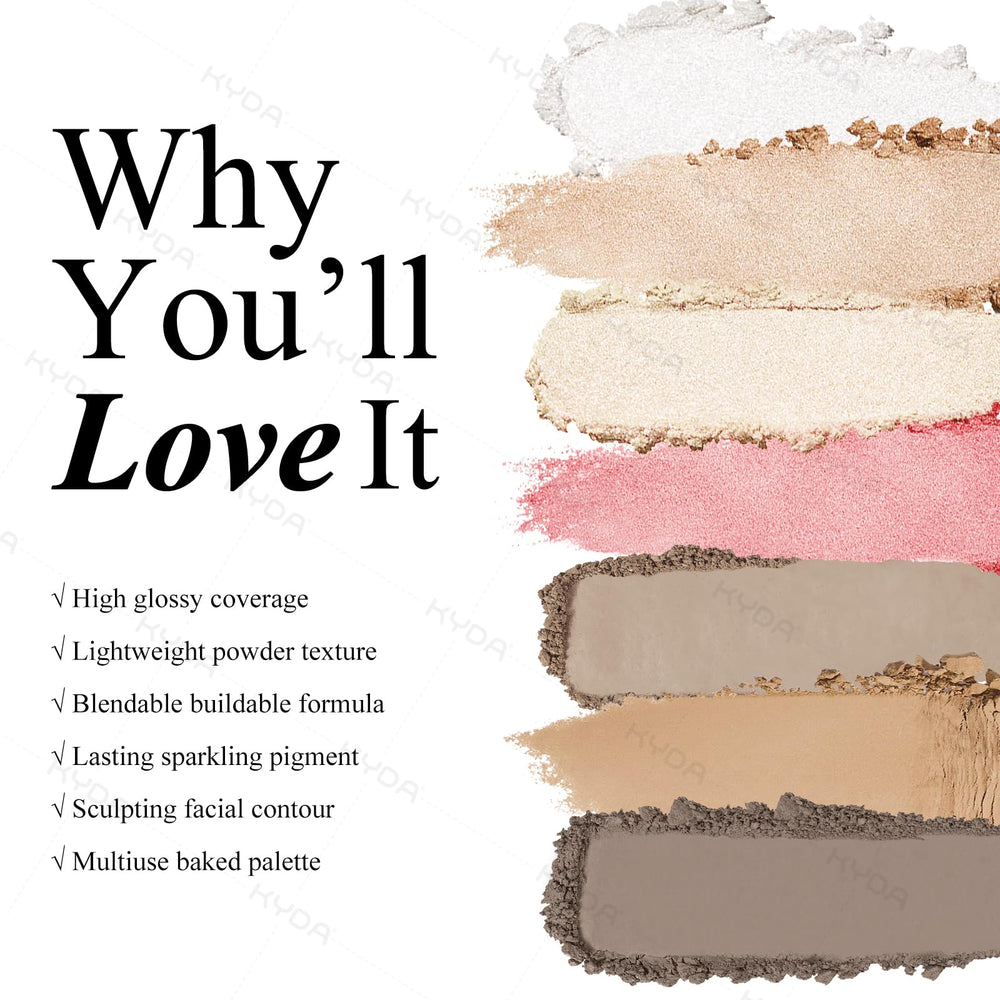 KYDA face illuminator creates quick shimmer for a natural glow.
