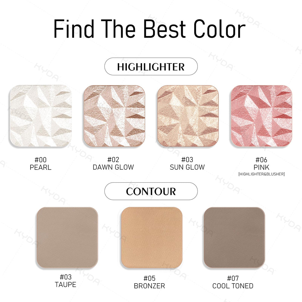 KYDA glossy highlight adds a soft glow for luminous complexion.
