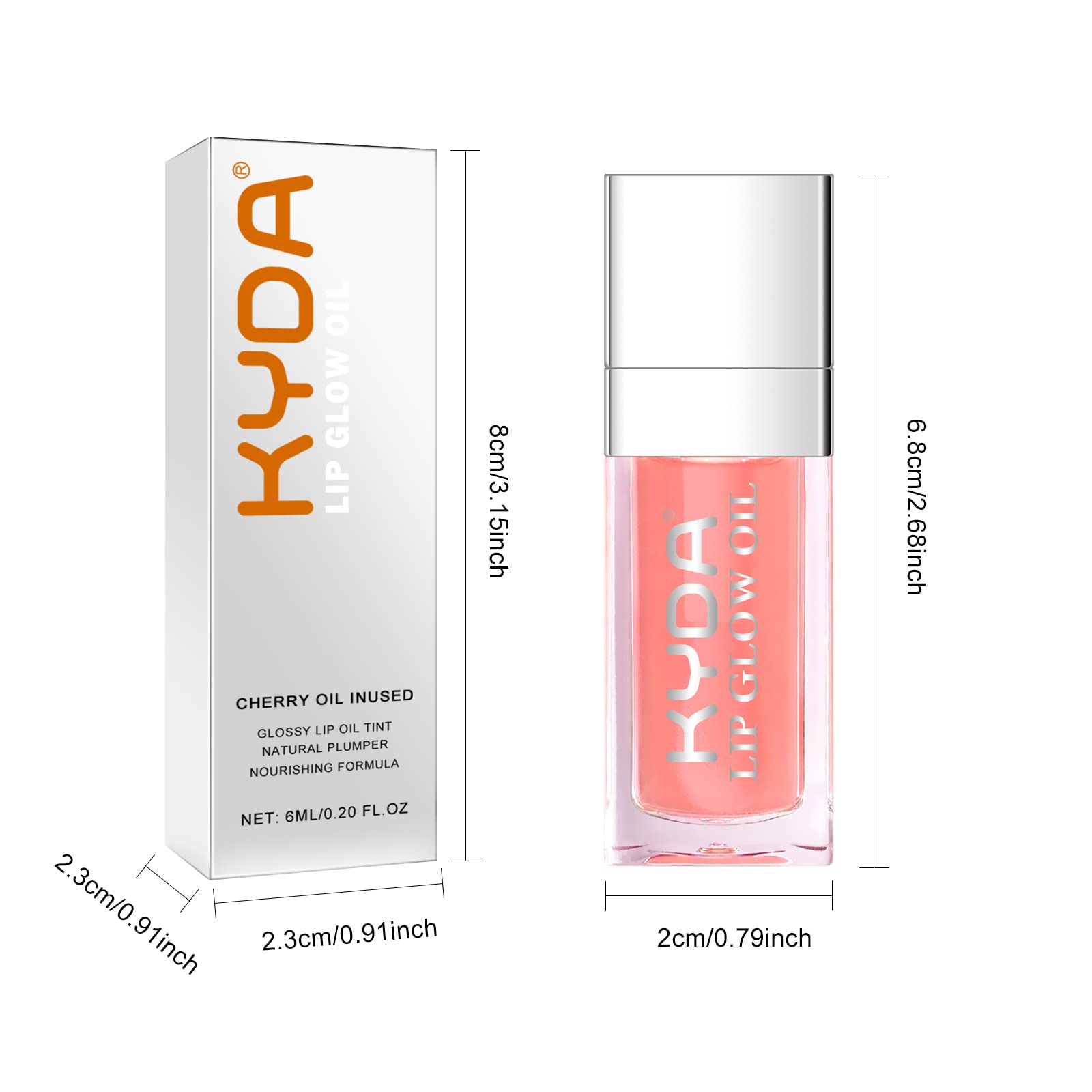 KYDA Lip Glow Oil on lips delivering a glossy, hydrated look