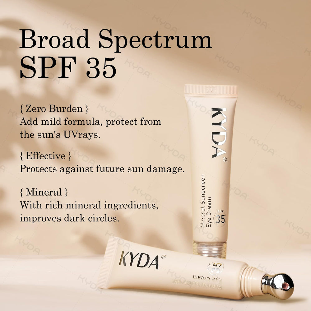 KYDA Mineral Eyes Cream under-eye area shows smooth, hydrated skin look.