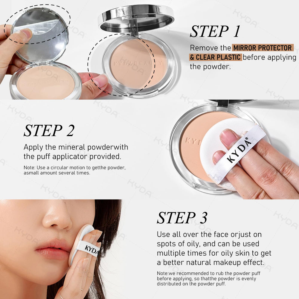KYDA mineral powder 4-in-1 compact showcasing concealer and setting for flawless base