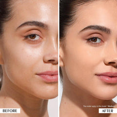 KYDA mineral powder light-medium coverage swatch for natural skin tone balance