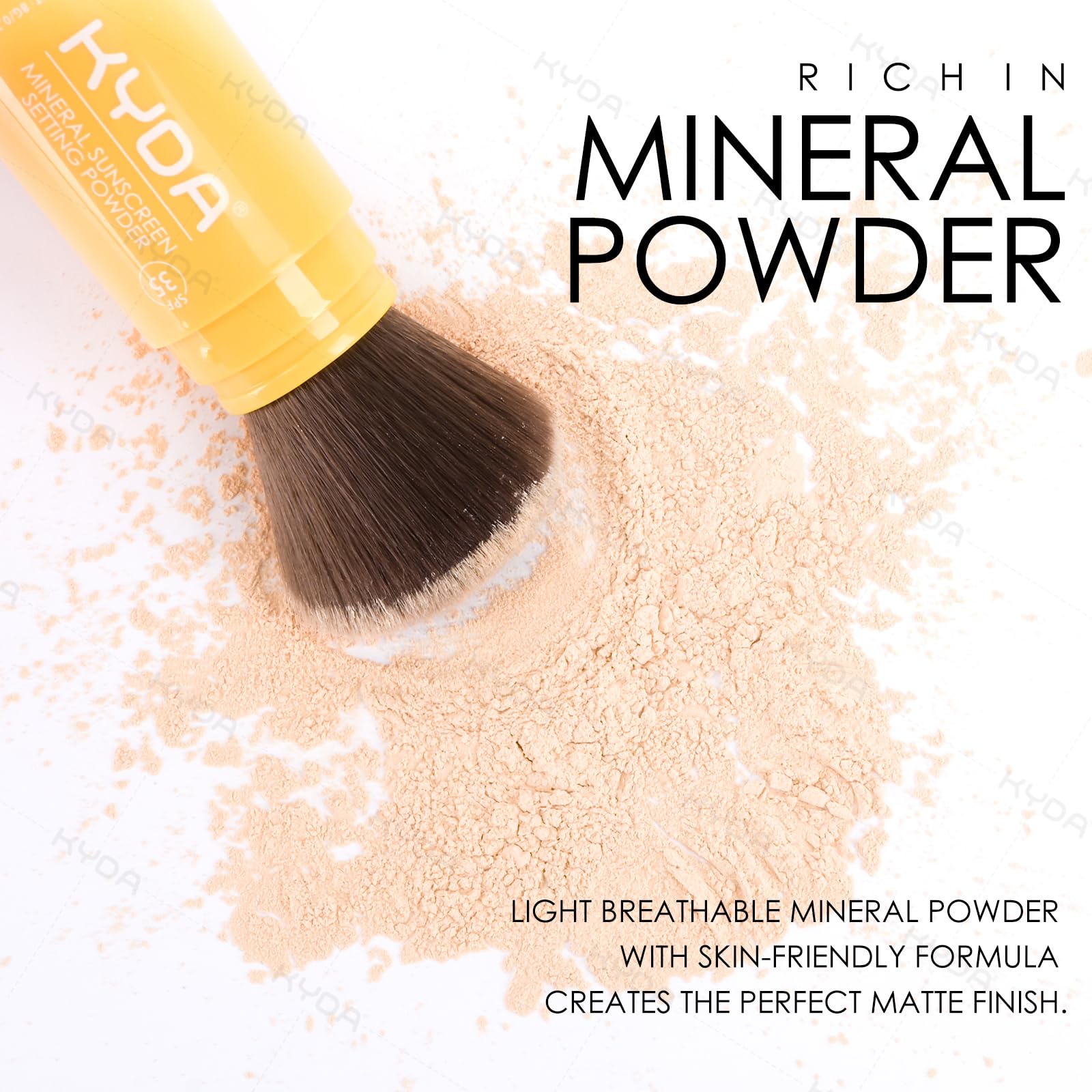 KYDA lightweight breathable powder feels sheer on the skin.