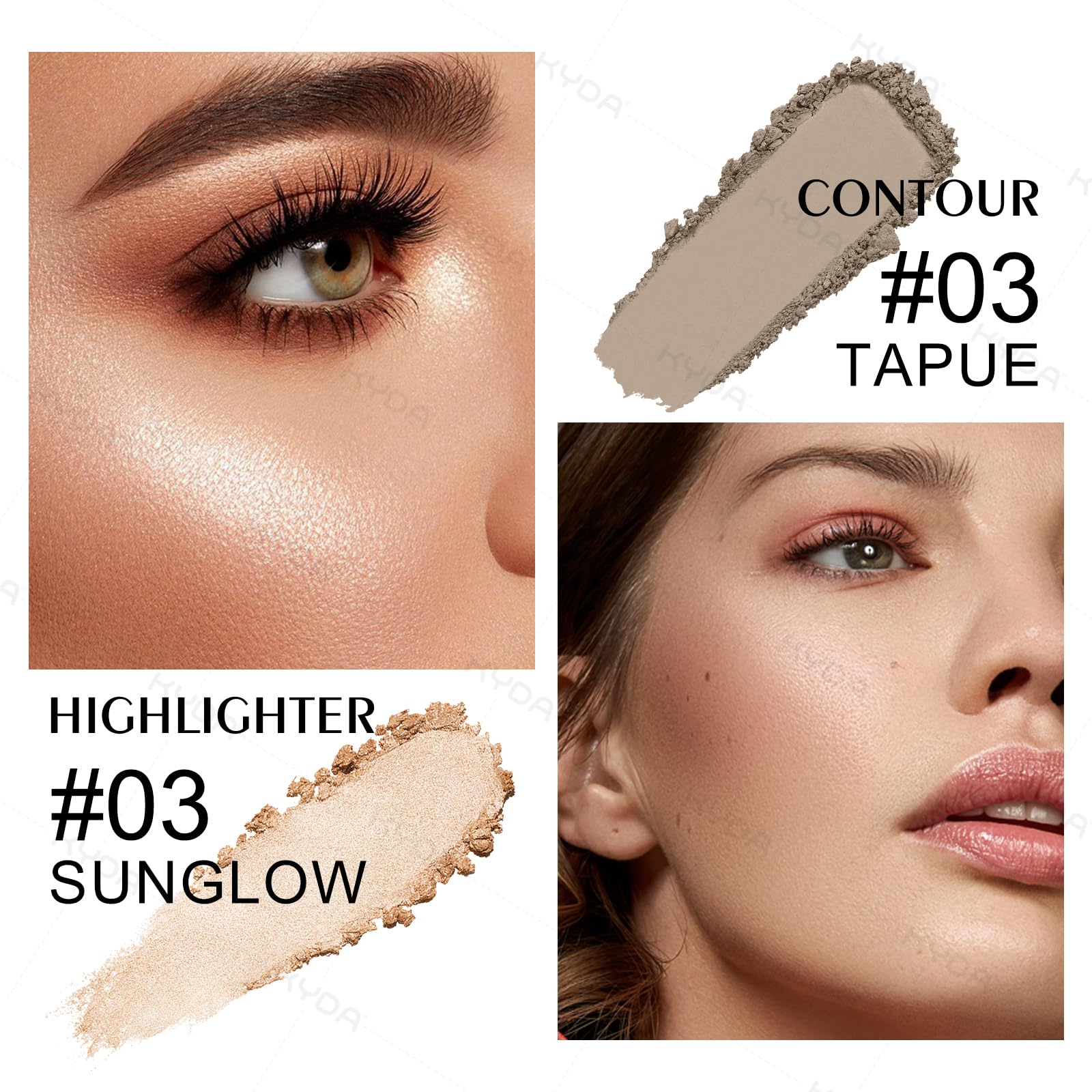KYDA natural matte contour helps sculpted cheekbones with subtle depth.