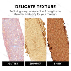 KYDA sparkling sequin eyeshadow pan closeup reveals sparkle and depth for festive makeup