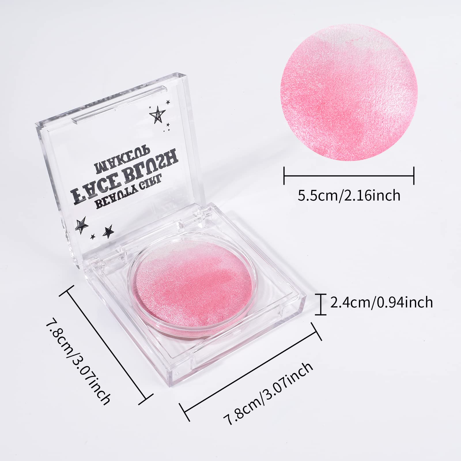 KYDA Pink Baked Blush wet-application-shimmer for more intense evening glow.