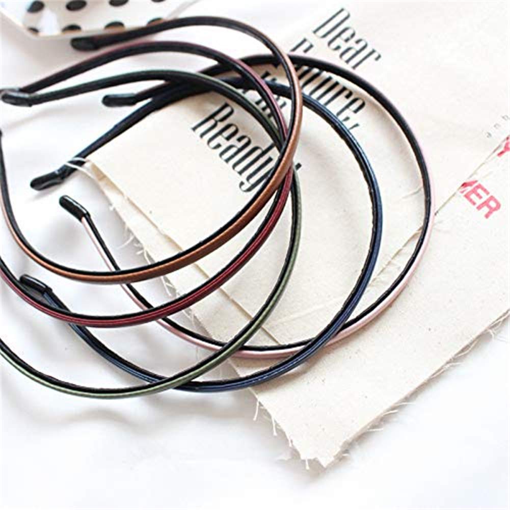 Kydely black leather headband with smooth finish and comfortable fit