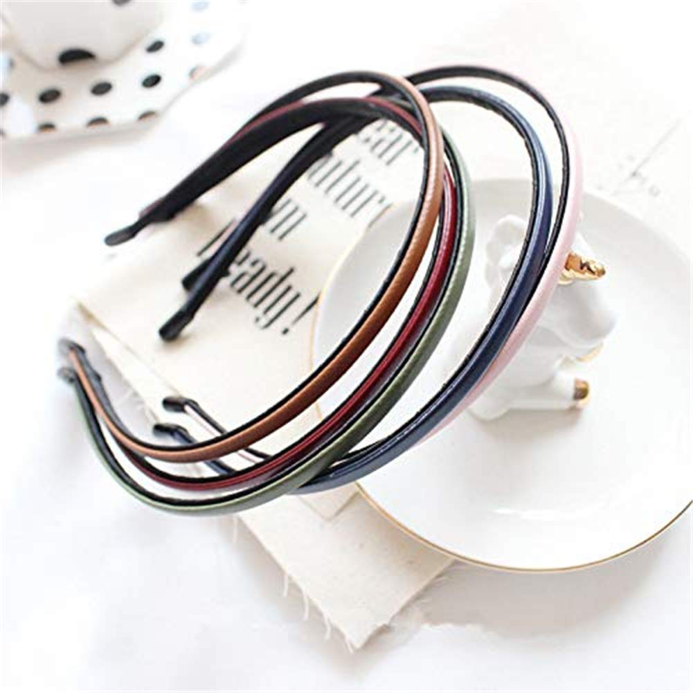 Kydely leather-covered headband closeup showing sturdy loop clasp for secure wear