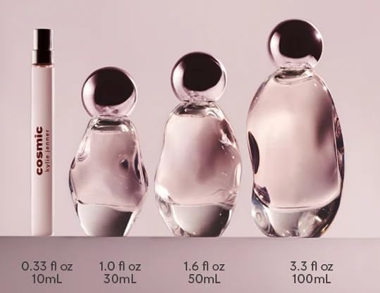 Kylie Cosmic EDP packaging close-up emphasizes ambery floral aesthetic