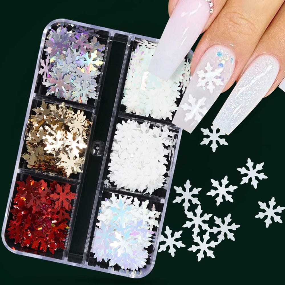 KZBTRBT snowflake glitter for holiday nails and crafts projects
