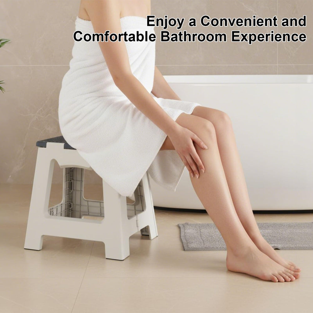Kzeirm travel-friendly shower stool lightweight and portable for on the go.