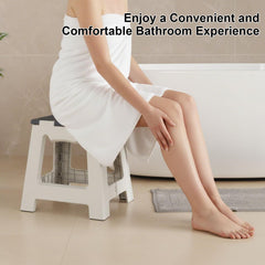 Kzeirm travel-friendly shower stool lightweight and portable for on the go.