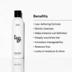 L'ANGE HAIR Curl Care Gentle Shampoo lathering foams into soft, frizz-minimizing bubbles.